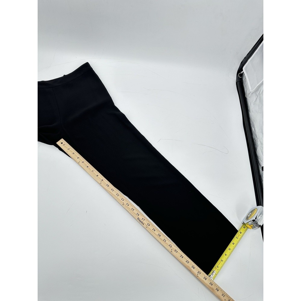 Eileen Fisher Petite Silk Crepe Georgette Straight Leg Ankle Pants Black PS - Picture 5 of 16